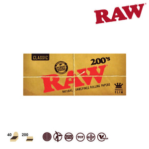 RAW Natural King Size Slim 200 Pack