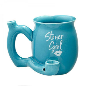 Stoner Girl Ceramic Coffee Mug Pipe
